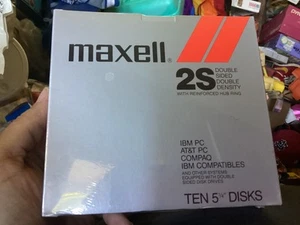 Maxell 2S doppelseitige doppelte Dichte 10 Stück 5 1/4" Disketten neu versiegelt - Bild 1 von 1