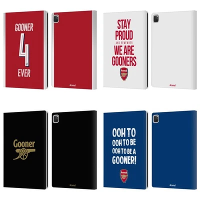 OFFICIAL ARSENAL FC GUNNERS LEATHER BOOK WALLET CASE COVER FOR APPLE iPAD - Image 1 of 4