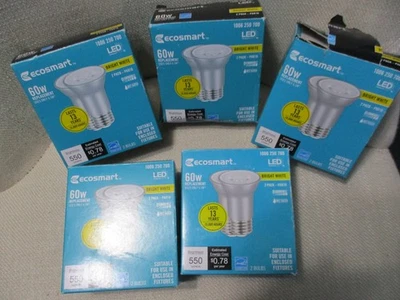 10pk EcoSmart LED Mini Flood Light Bulbs 60W Bright White PAR16 Dimmable 3000k - Image 1 of 4