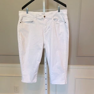 Judy Blue White Skinny Fit Capri Denim Jeans Sz 18W Cropped Spandex Stretch - Picture 1 of 7