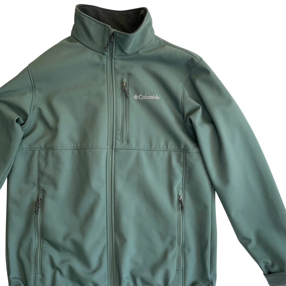 Columbia Mens Softshell Jacket Full Zip Sage Green Outdoor Lightweight Coat L - Image 1 of 4