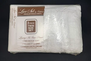 NOS Fieldcrest Luxury - Lace Set - Twin Size 3-teilig - Luxus No Iron Percal - Bild 1 von 5