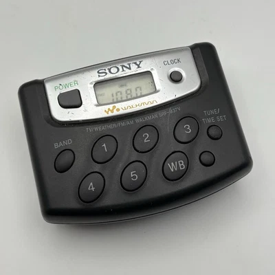 Sony Walkman SRF-M37W Portable AM/FM Weather Radio - NO Battery Cover - Works! - Image 1 of 4