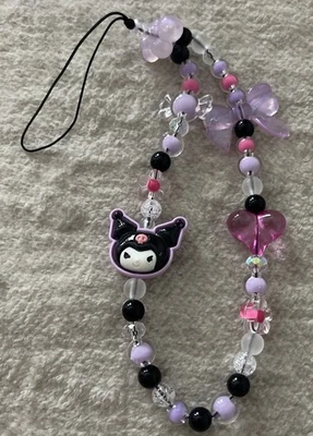 Llavero con encanto para teléfono Kuromi lindo bolso colgante púrpura Foto 1 de 3