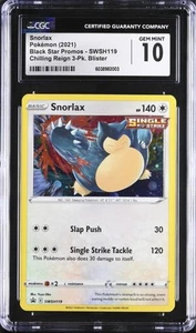 CGC 10 GEM MINT Snorlax SWSH119 Black Star Promo Holo Chilling Reign Blister - Picture 1 of 2