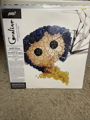 Coraline Movie Soundtrack Mondo Black Button Picture Disc Vinyl LP Pop-Up NEW - Image 1 of 4