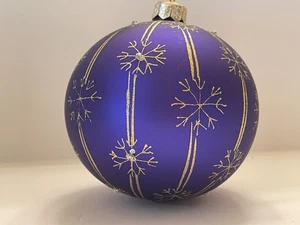 2000er Neiman Marcus Weihnachtsschmuck Kugel ~ lila und gold ~ Polen - sehr guter Zustand - Bild 1 von 6