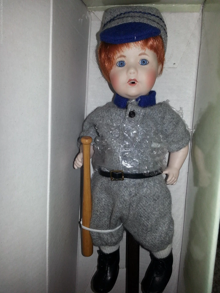 Hallmark Doll Galleries Victorian Memories Porcelain Boy Baseball Collector