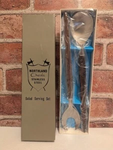 Oneida Northland Stainless Steel Salad Serving Set Spoon Fork S2 81 NOS - Picture 1 of 5
