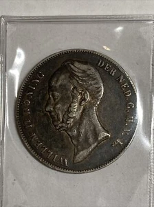 2 1/2 GULDEN 1848 NETHERLANDS WILLEM II (94.5%) SILVER COIN KM#67 XF Condition  - Picture 1 of 4