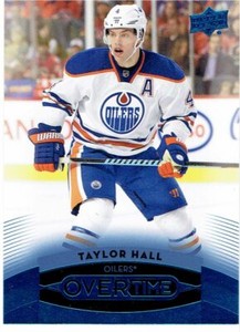 2015-16 Upper Deck Overtime Blue Parallel Taylor Hall #121 Oilers Hockey Card