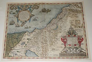 A. ORTELIUS  H/C PALESTINAE SIVE TOTIUS TERRAE PROMISSIONIS 1587 Framed ANTWERP - Picture 1 of 2