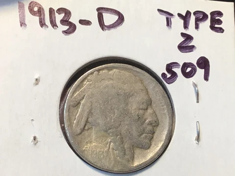 1913-D Type 2, T2, Buffalo Nickel, Rare Date, Restored Date, 1 COIN Cover
