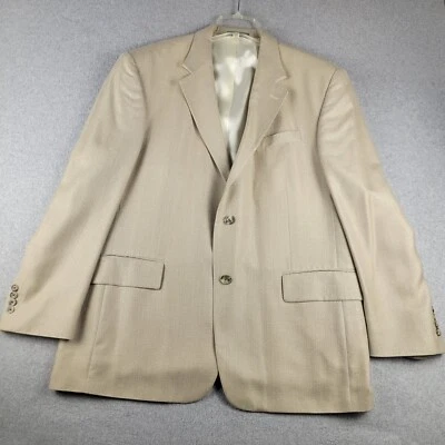Chaqueta Blazer Oscar De La Renta 46 R Beige Mezcla Lana Seda Abrigo Deportivo Carrera Foto 1 de 4