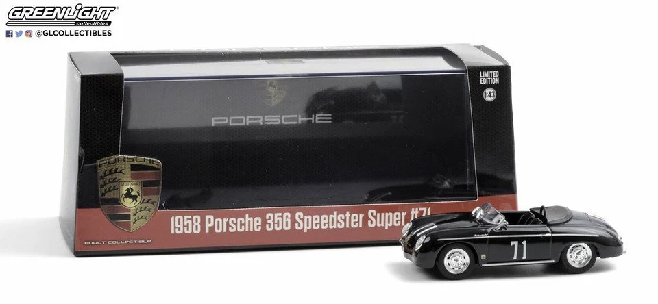 Miniatura Greenlight Porsche 356 Speeder 1958 Nero NMR 71 1/43 Steve MC Queen