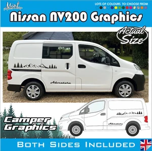 Nissan NV200 E autocaravana cámper rayas laterales calcomanías pegatinas furgoneta gráficos 040 - Imagen 1 de 5