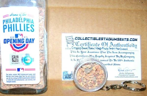 ⚾CITIZENS BANK PARK DIRT KEYRING Veterans Stadium Shibe Philadelphia Phillies - Picture 1 of 8