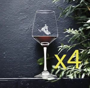 Snowmobile Wine Glasses x4 Premium 12 Oz Personalize Winter Snow NEW - Picture 1 of 6