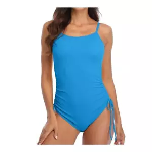 Charmo Ribbed One Piece Swimsuit for Women Tie Side High Cut Bathing Suit Size S - Picture 1 of 9