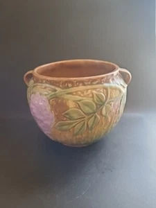 Roseville Pottery Wisteria matte Blue & Green 2 handled vase Arts & Crafts - 5” - Picture 1 of 12