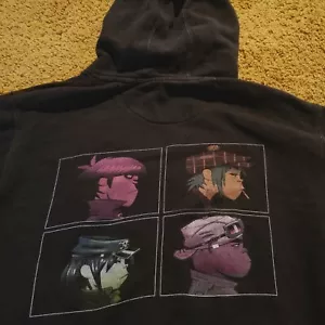 Gorillaz Band Hoodie Distressed Black Pullover Sweatshirt Sz S Music Graphic - Picture 1 of 10