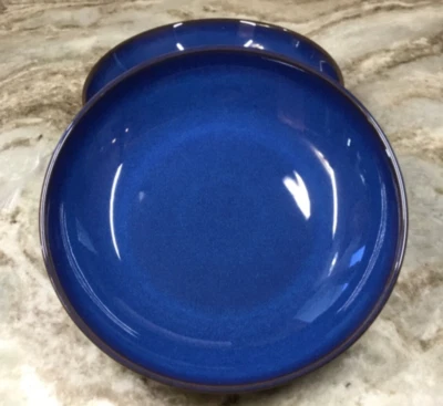 Large Pasta Bowls Denby Imperial Blue. Set Of 2 Made In England. 9 Inch New. - Image 1 of 4