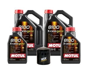 12L Motul 8100 X-CESS GEN2 5W-40 Wix Filter Motor Oil Change Kit API SN - Picture 1 of 1