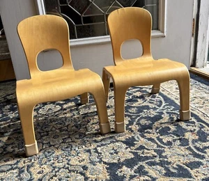 2 Vintage MCM style Community Playthings Child's Bent Plywood chairs J708-2 - Picture 1 of 22