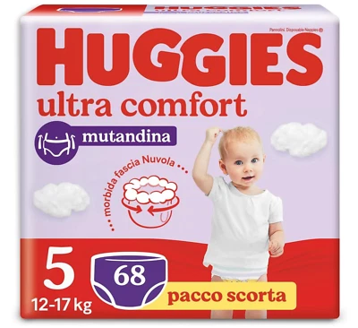 Huggies Ultra Comfort Windelhöschen, Größe 5 (12-17 kg), insgesamt 68 Stück
