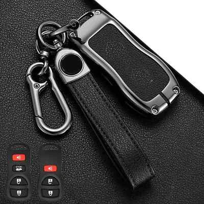 Funda de aleación de zinc + cuero para llavero remoto de coche para Nissan 350Z Altima Sentra Foto 1 de 4