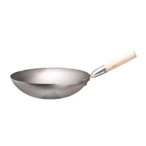 What a WOK mit Holzgriff Grill Wokpfanne Pfanne Ø 35 cm aus Stahl Chinapfanne - Bild 1 von 1