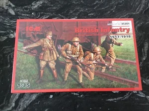ICM 1/35 WW I BRITISH ARMY INFANTRY ( 1917-1918 ) 4 FIGURES MODEL KIT 35301 F/S - Picture 1 of 4