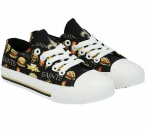 FOCO New Orleans Saints Youth Food Print Low Top Canvas Sneakers - Picture 1 of 3