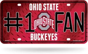 OHIO STATE BUCKEYES #1 FAN targa in metallo ufficiale NCAA - Foto 1 di 1