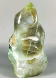 RARE NATURAL green moonstones QUARTZ CRYSTAL Flame Orbicular Reiki Statue - Picture 1 of 12