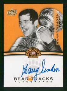 2023-24 CENTENNIAL BOSTON BRUINS HARRY SINDEN BEAR TRACKS AUTO BT-HS 63768 - Imagen 1 de 2