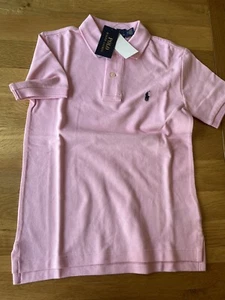 Boys Polo Ralph Lauren Classic Short Sleeve Polo Shirt Pink Age 8 Y - Picture 1 of 5