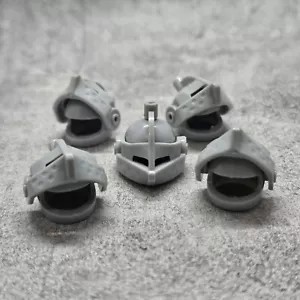 5pack Light Gray Knight Helmet w/ Visor Accessory for Block Minifigs Gb6tk19 - Picture 1 of 4