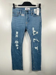 BNWT Abercrombie & Fitch Kids Girls Straight Jeans Denim Distressed Size 11-12 - Picture 1 of 10