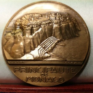 1964 68mm french ART DECO MEDAL by Turin monaco principalty - Picture 1 of 3
