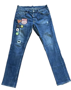 Dsquared2 blue jeans BIKERS cotton denim + elastane color blue size W34 - Picture 1 of 10