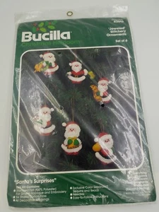 NUEVO Kit de Adornos de Costura 'Joyas' Bucilla #82013 Sorpresas de Santa, Juego de 6 - Imagen 1 de 2