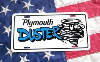 Plymouth DUSTER license plate car tag 1970 1971 1972 1973 1974 1975 1976 Blue - Image 1 of 2