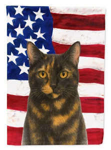 Tortoiseshell Cat American Flag - Picture 1 of 16