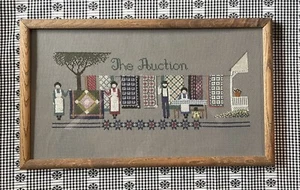 "Edredones de colección enmarcados arte popular amish punto de cruz 19 x 11"" country primitive" - Imagen 1 de 8