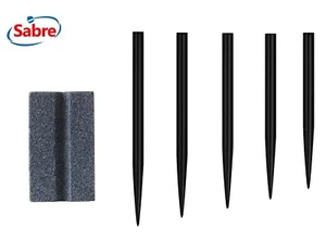 Black dart points Sabre darts smooth replacement points 30mm + sharpener - Picture 1 of 4