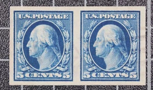 Scott 347 - 5 centavos Washington - Usado - Par Imperf - SCV - $100,00 - Imagen 1 de 2