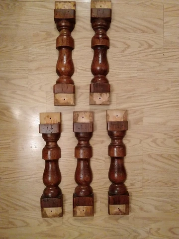 5 Vintage Architectural Salvage Wood Baluster Spindles 17.5 inches Cover