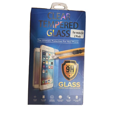 Pacote com 2 protetores de tela de vidro temperado transparente Motorola Moto E4 - Imagem 1 de 2