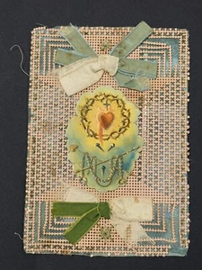 holy card santino merlettato canivet "CORAZON DE JESUS" - Picture 1 of 2
